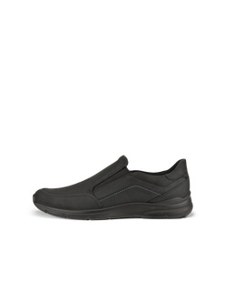 Zapatillas de nobuk sin cordones ECCO® Irving para hombre - Negro - Outside