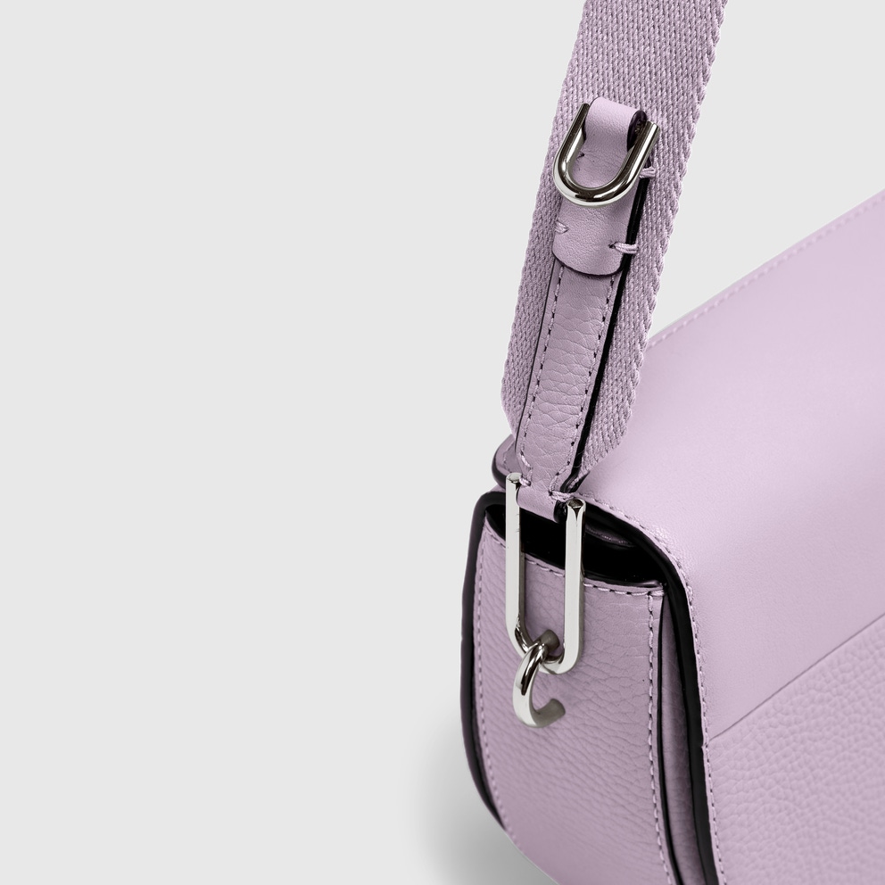 ECCO® Textureblock Leather Saddle Bag - Purple - Detail-1