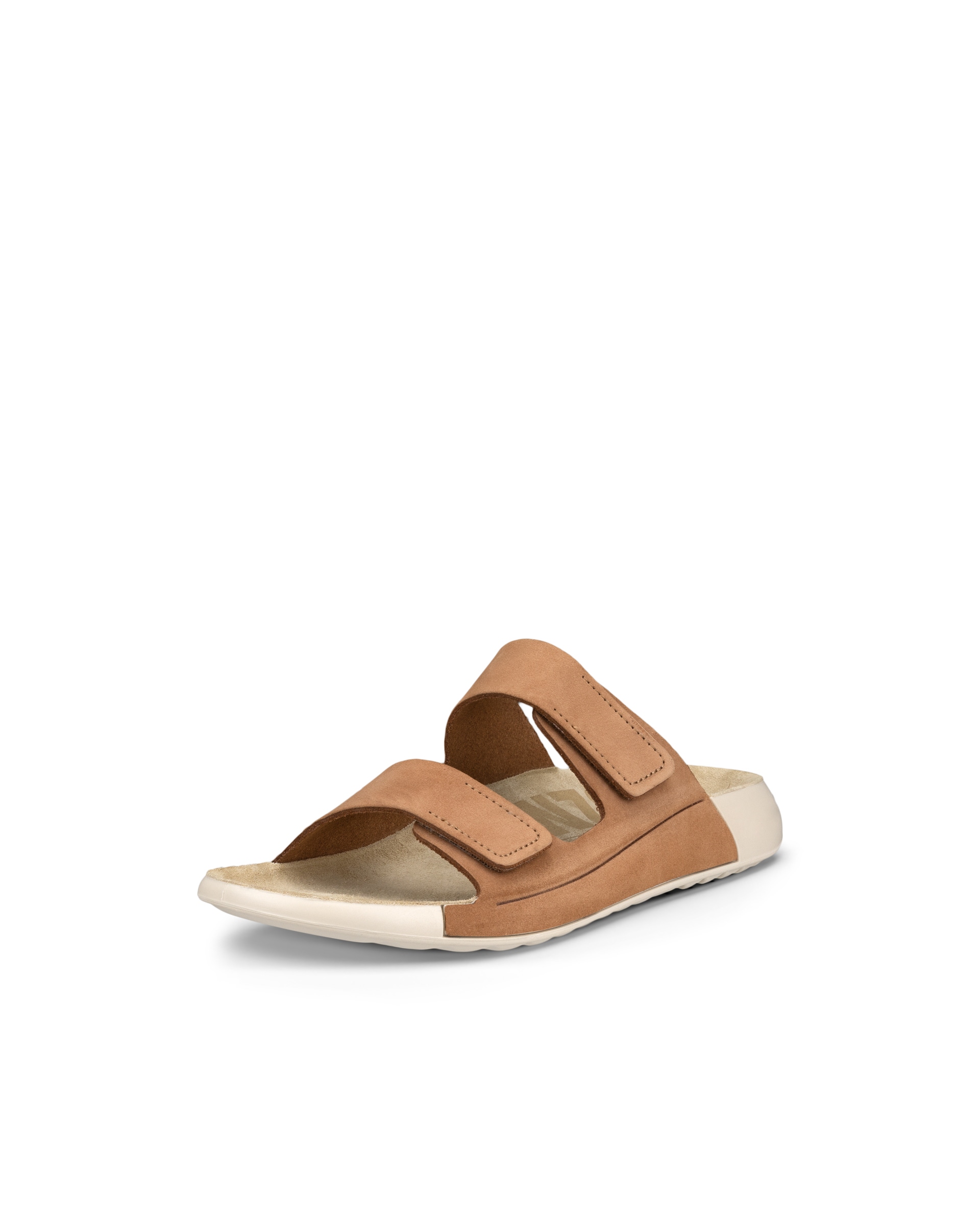 Women's ECCO® Cozmo Nubuck Two Strap Sandal - Brown - Main