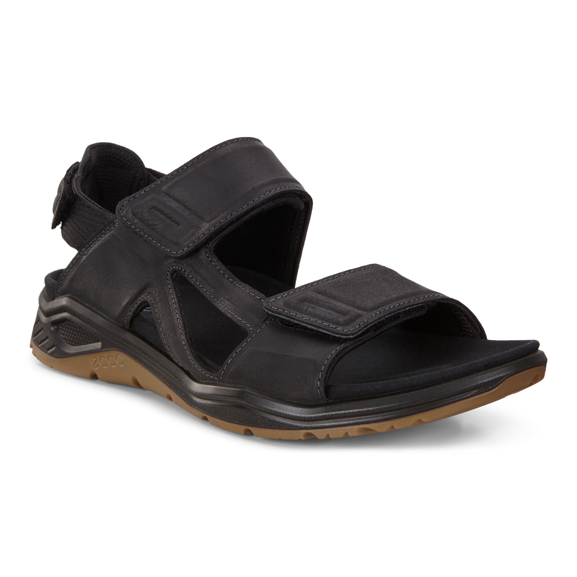 ECCO Men X-trinsic Flat Sandal Leather Strap - Black - Main