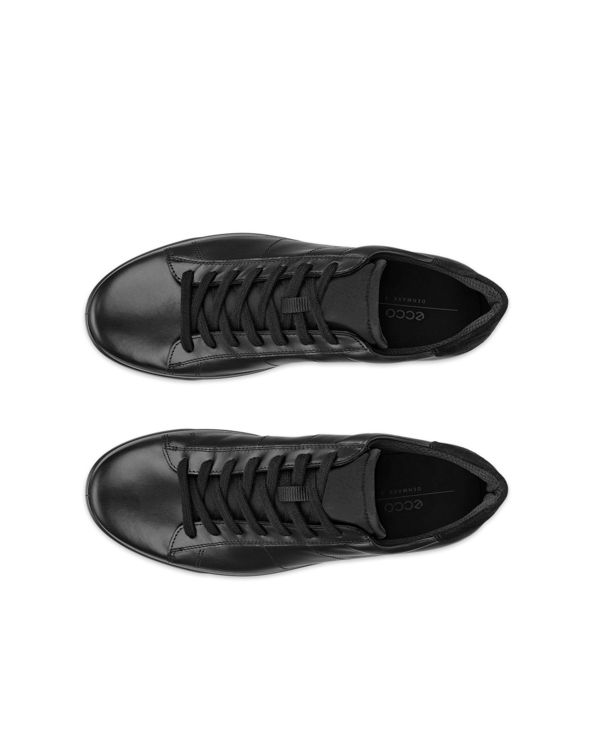 Men's ECCO® Street Lite Leather Sneaker - Black - Top left pair