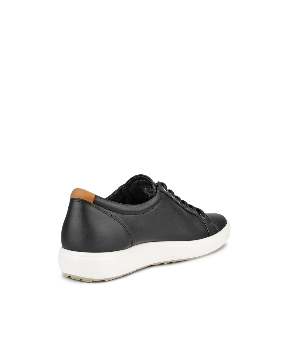 Women s ECCO Soft 7 Leather Sneaker Black