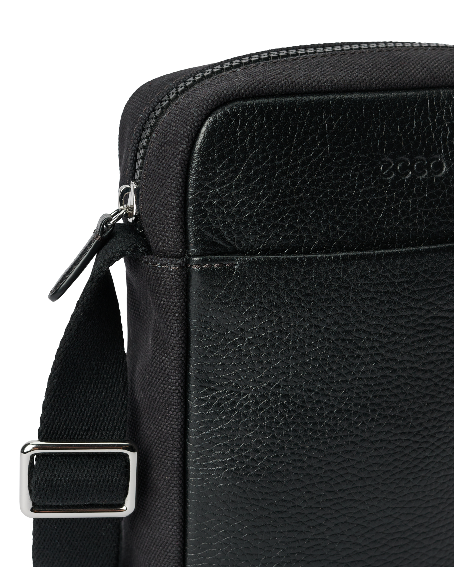 ECCO® North-South Leather Crossbody Bag - Black - Detail-1