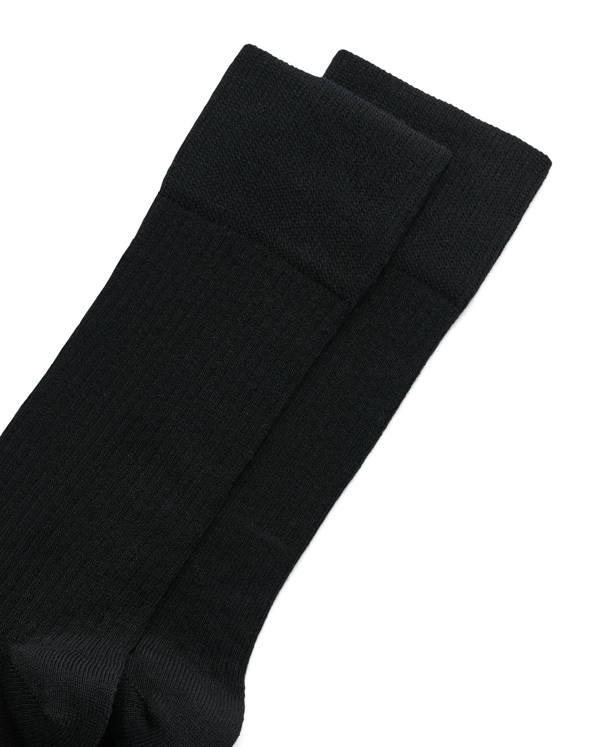 Men's ECCO® Classic Ribbed Mid-Cut Socks - Black - Detail-1