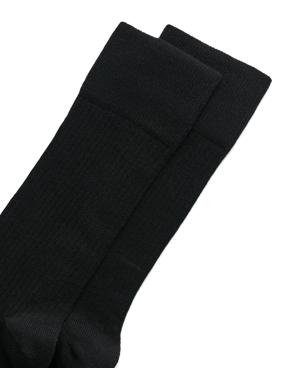 ECCO Men's Ribbed Socks - Black - Detail-1