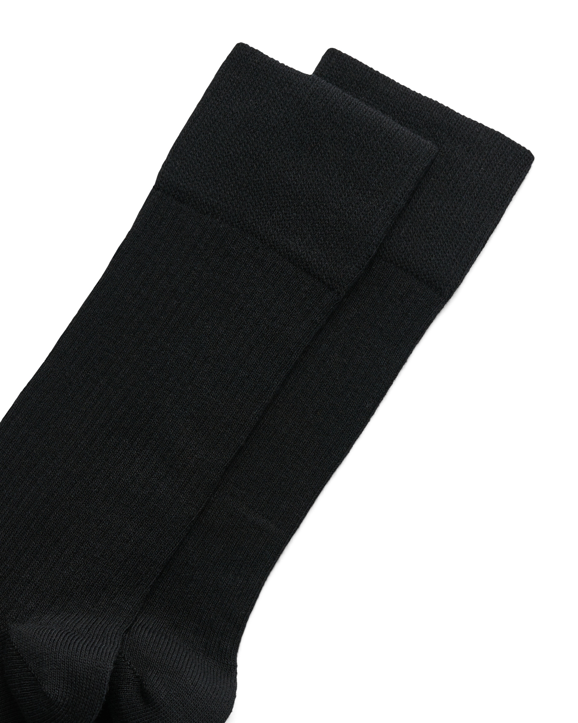 Men's ECCO® Classic Ribbed Mid-Cut Socks - Black - Detail-1