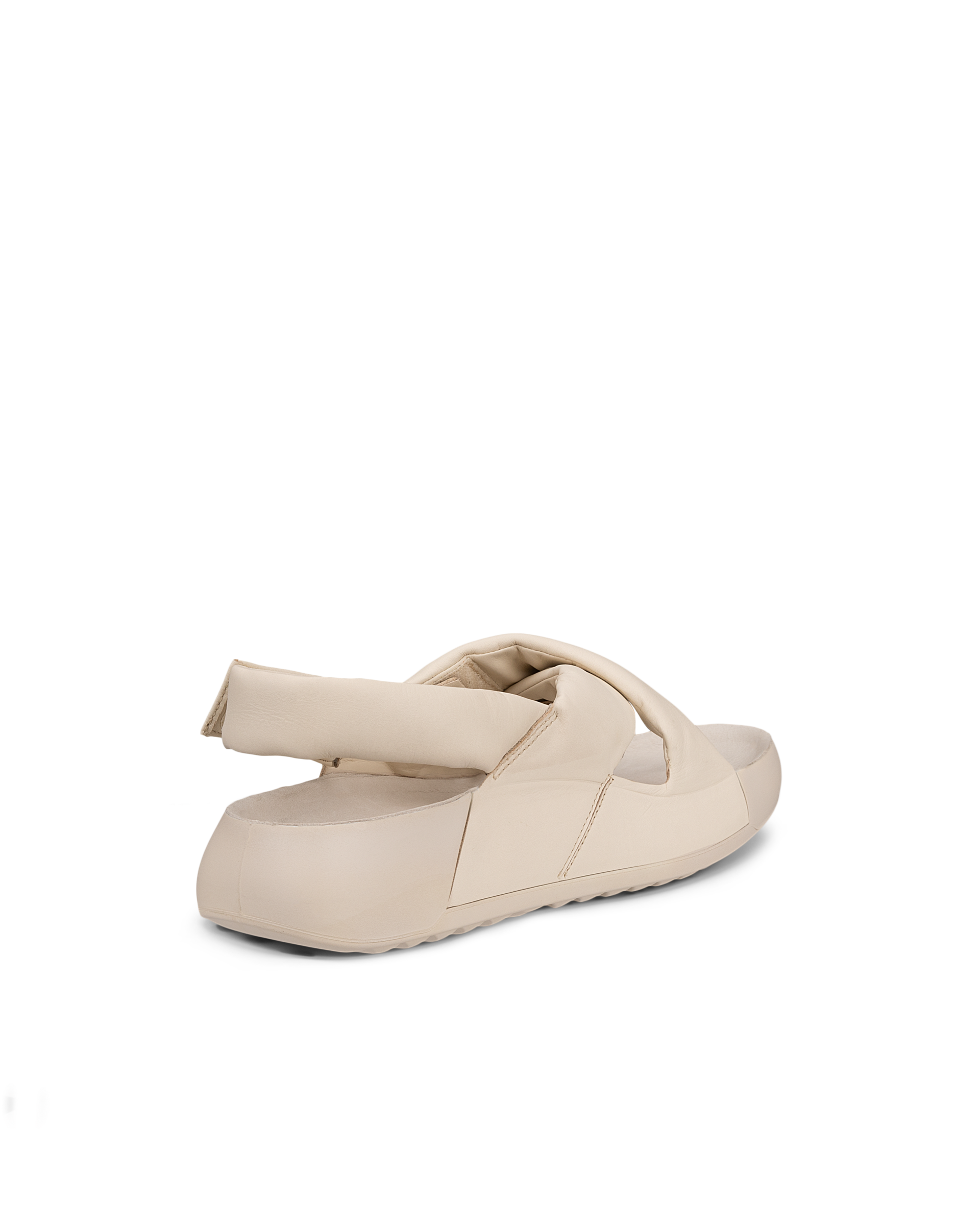 Women's ECCO® Cozmo PF Leather Sandal - Beige - Back