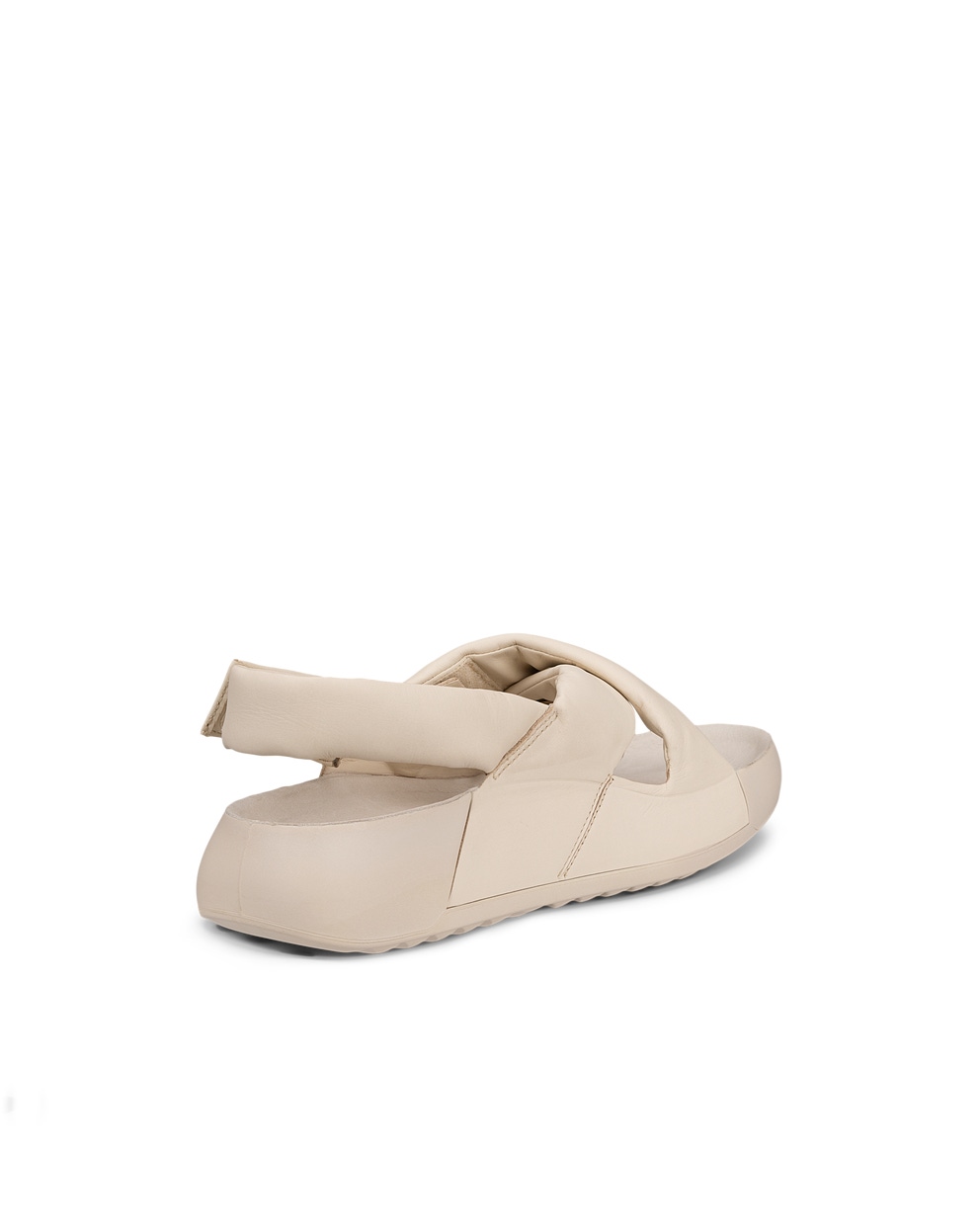 Women's ECCO® Cozmo PF Leather Sandal - Beige - Back