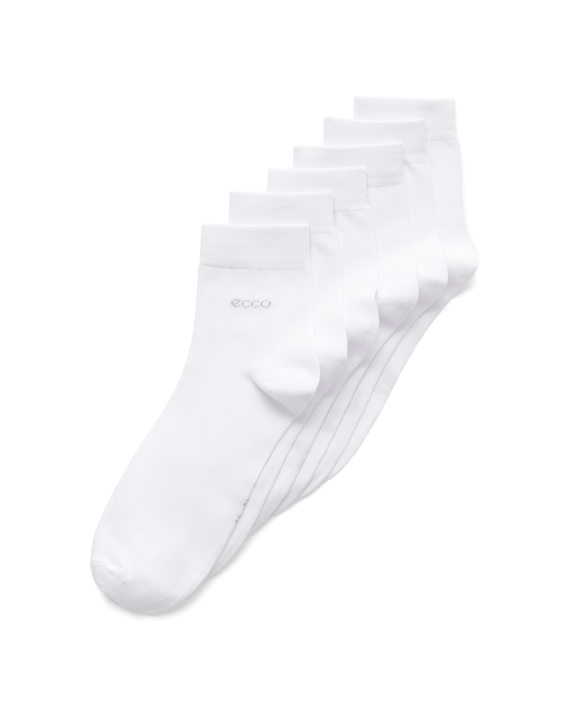 Unisex ECCO® Classic Mid-Cut Socks  - White - Main