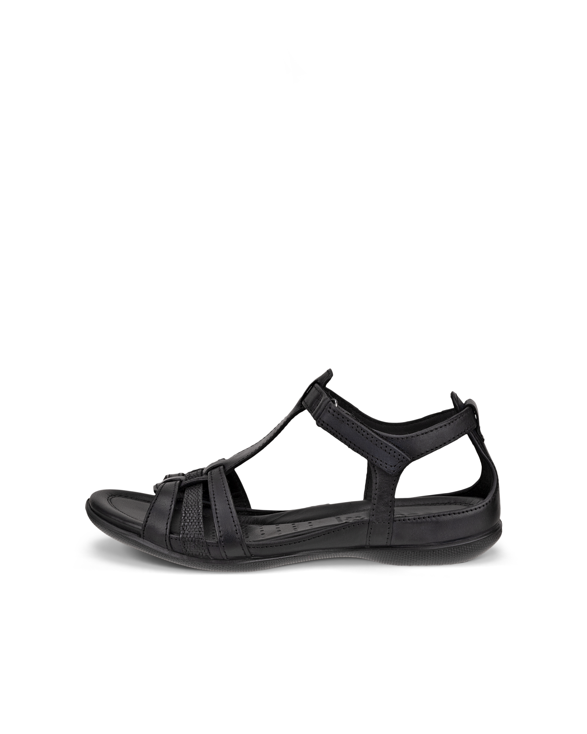 ECCO Flash T-strap Sandals - Black - Outside