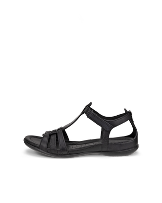 Women's ECCO® Flash Leather T-Bar Sandal - Black - Outside