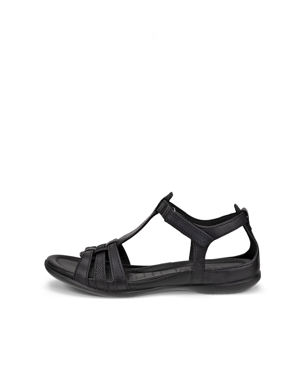 ECCO Flash T-strap Sandals - Black - Outside