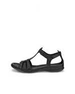 Women's ECCO® Flash Leather T-Bar Sandal - Grey - Outside