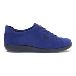 Women's ECCO® Soft 2.0 Nubuck Walking Shoe - Blue - Outside