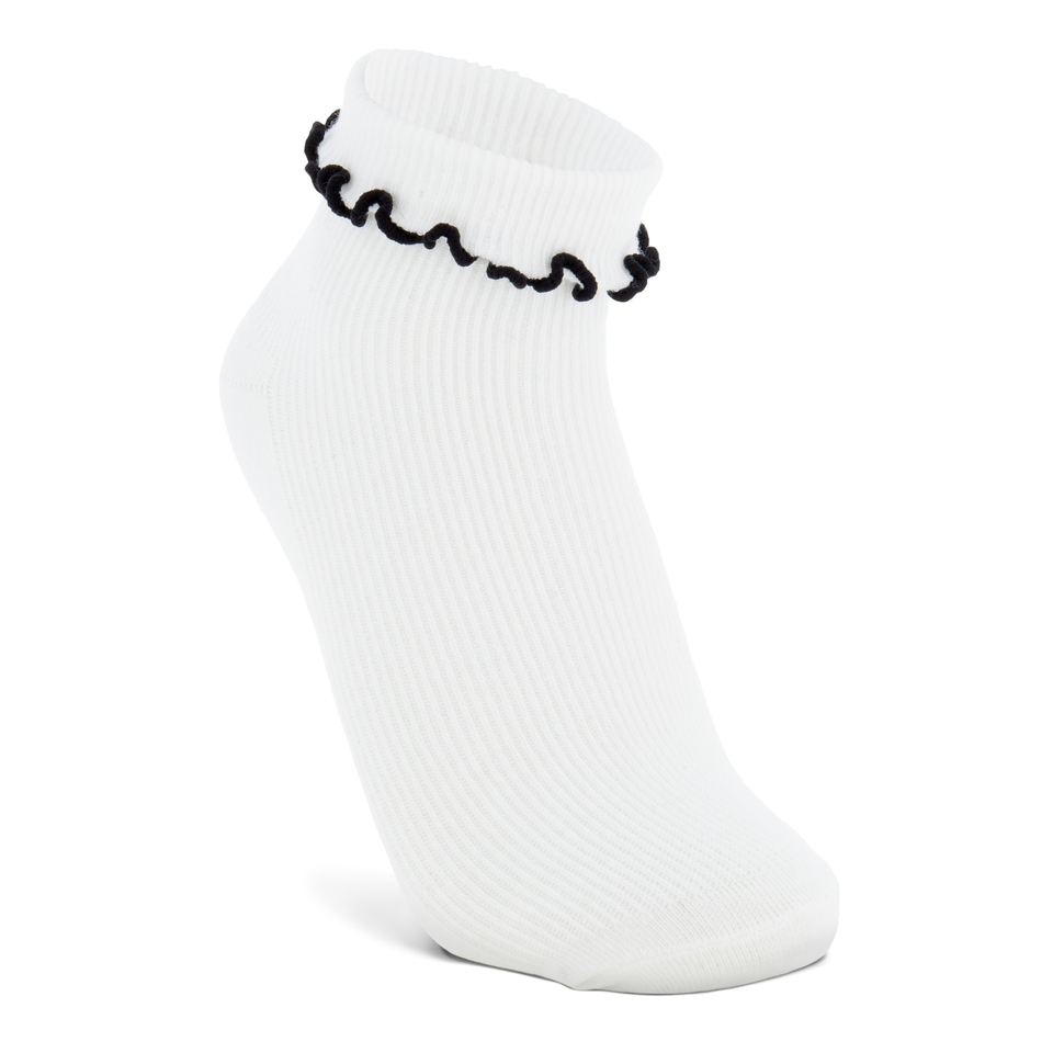 ECCO Women's Ruffled Ankle Socks - White - Main