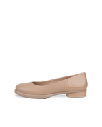 Women's ECCO® Sculpted LX Leather Ballerina - Beige - Outside