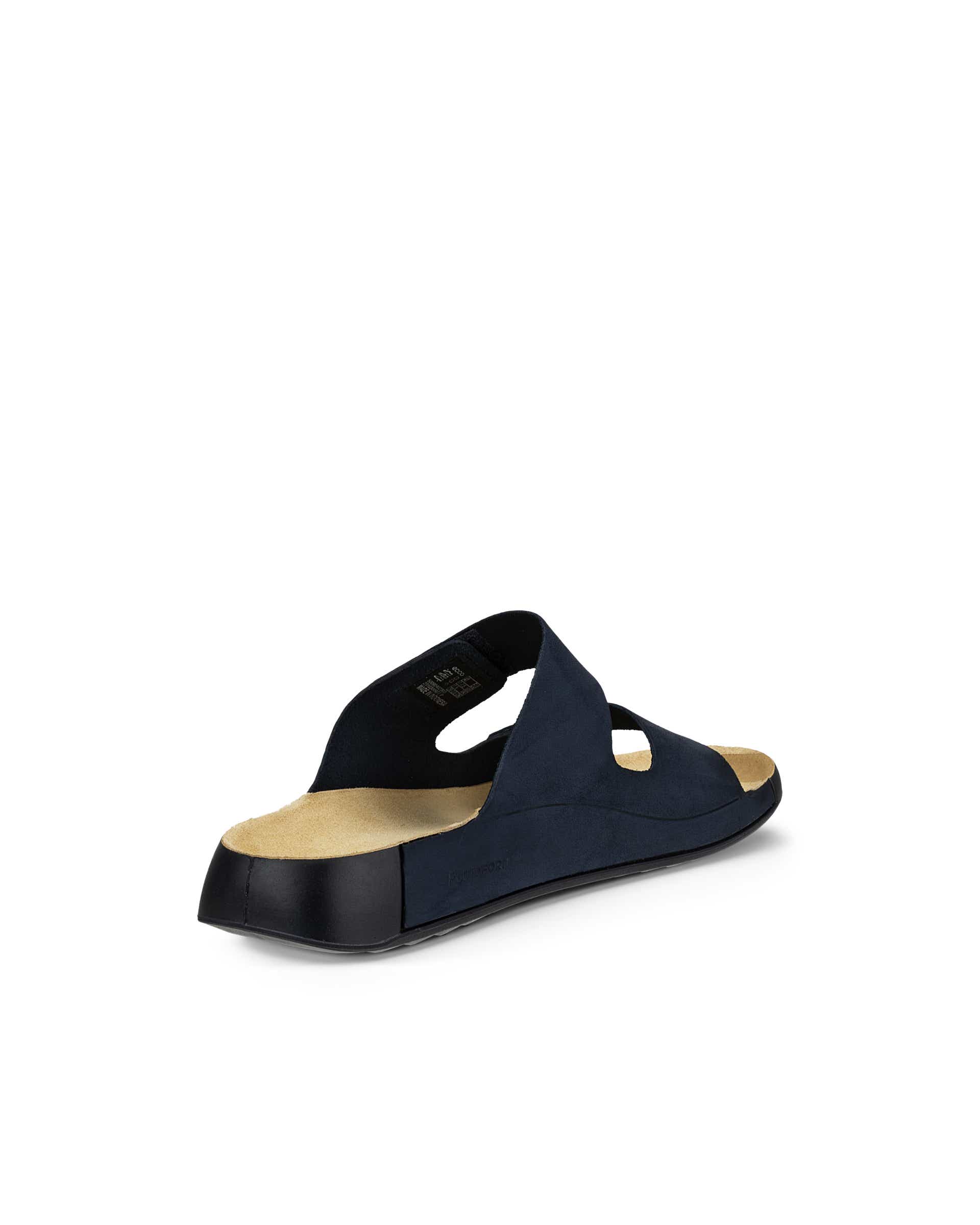 ECCO Cozmo Slide メンズ ヌバック2ストラップサンダル - 青 - Back