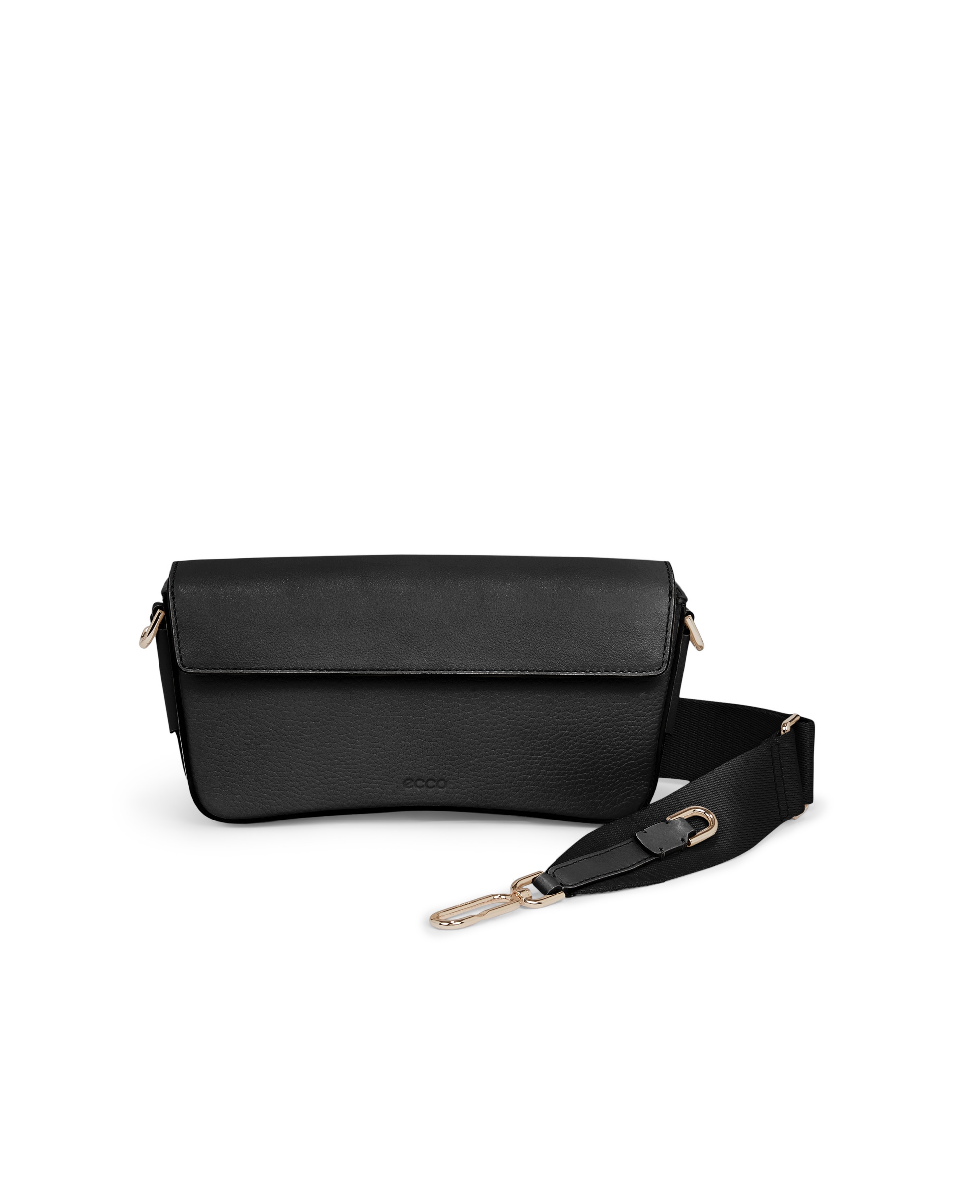 ECCOยฎ Textureblock Leather Crossbody Bag - Black - Main