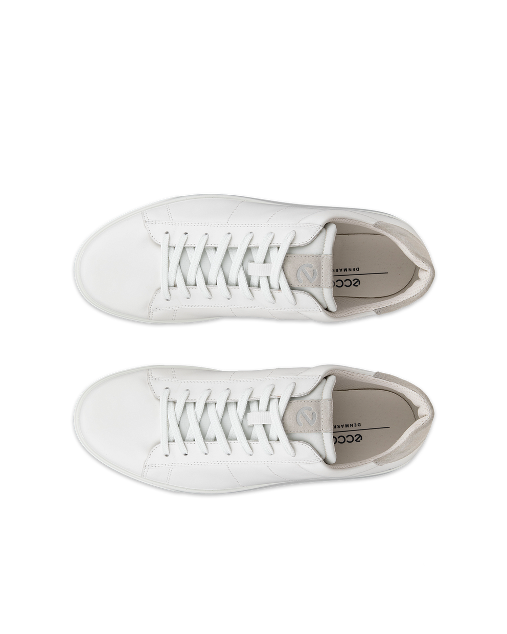 남성 ECCO Street Lite 가죽 트레이너 - White - Top left pair