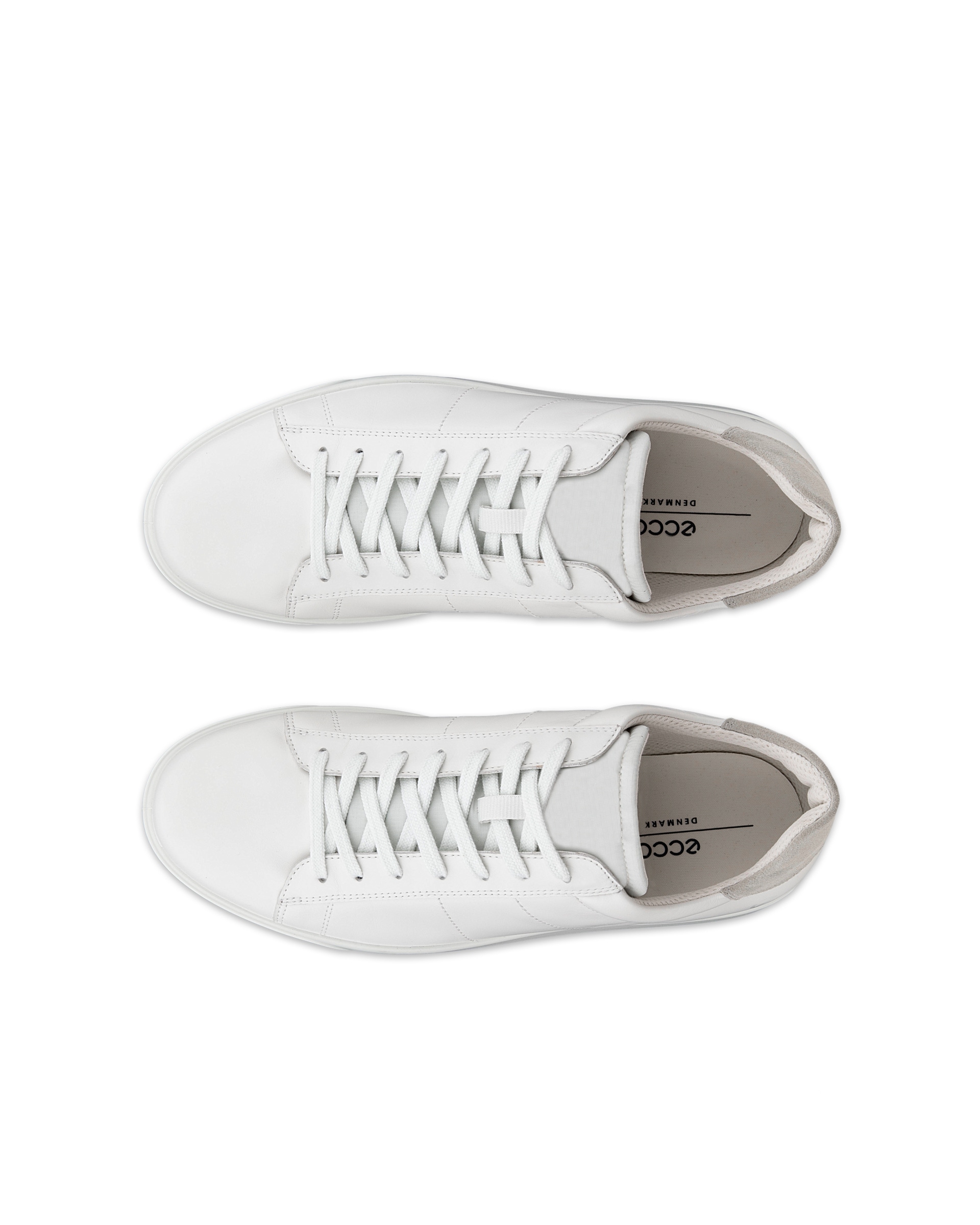 Men's ECCO® Street Lite Leather Sneaker - White - Top left pair