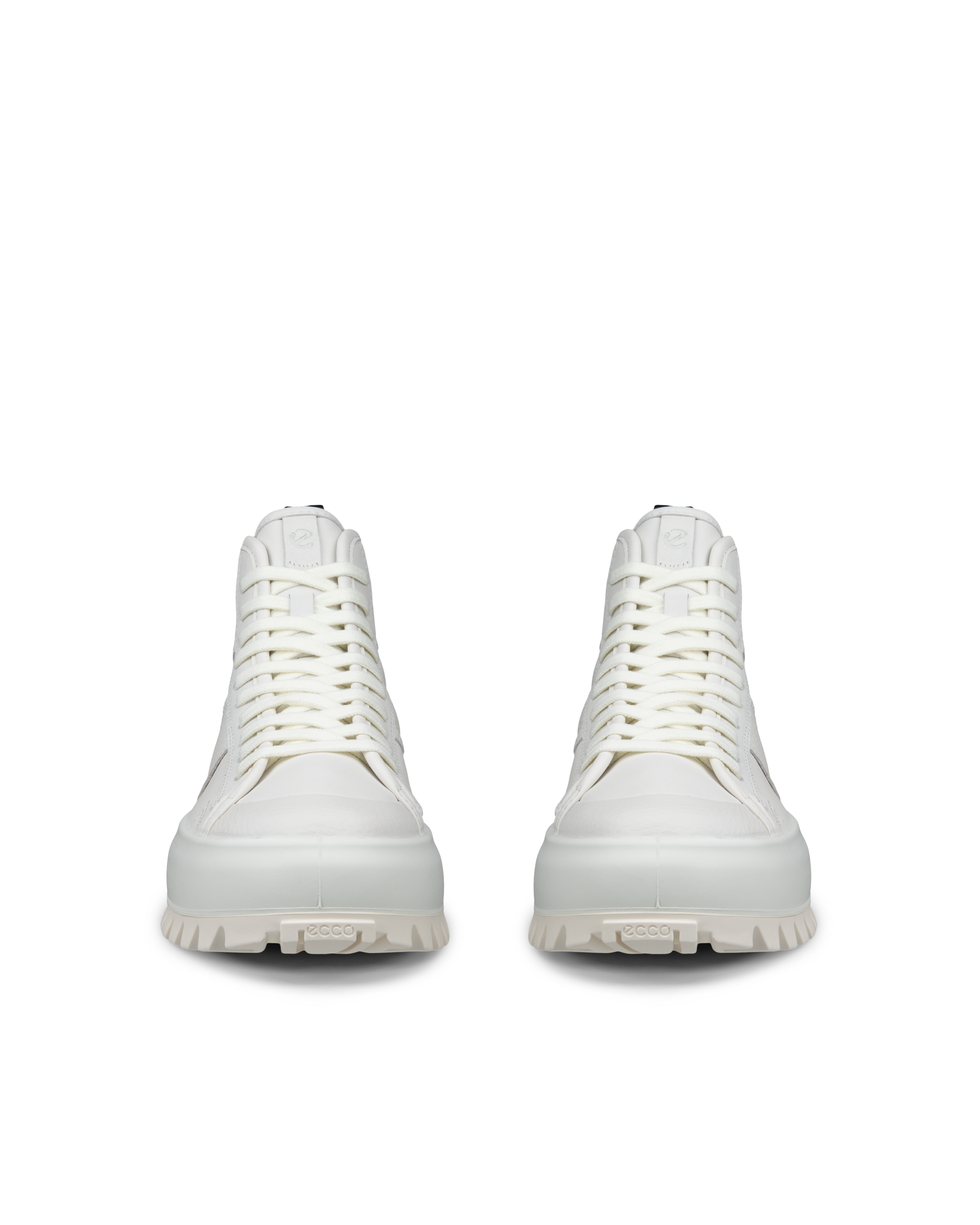 Women's ECCO® Street Ace Rugged Nubuck Gore-Tex High-Top Sneaker - White - Front pair