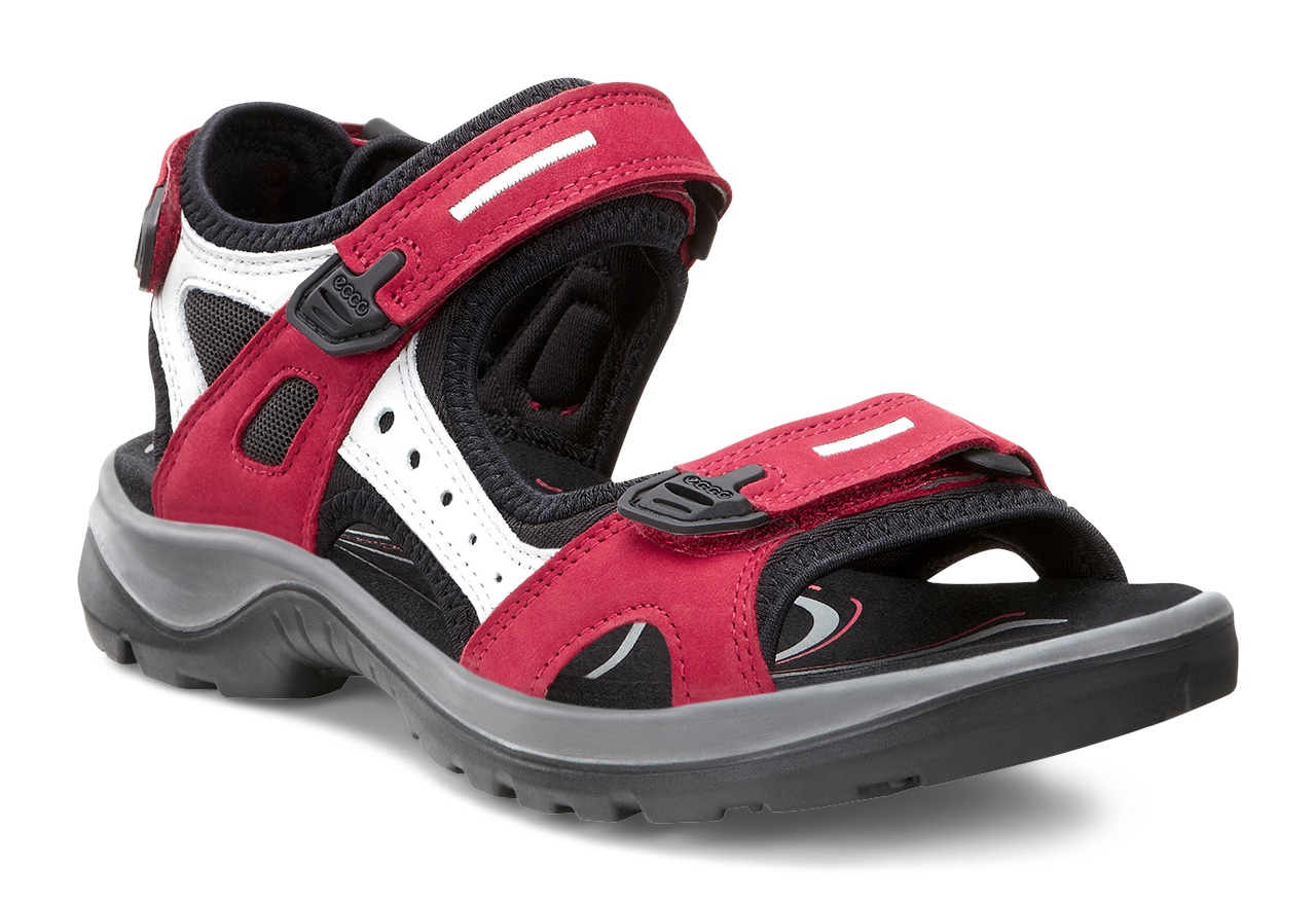 Women's ECCO® Offroad Nubuck Outdoor Sandal - Red - Main