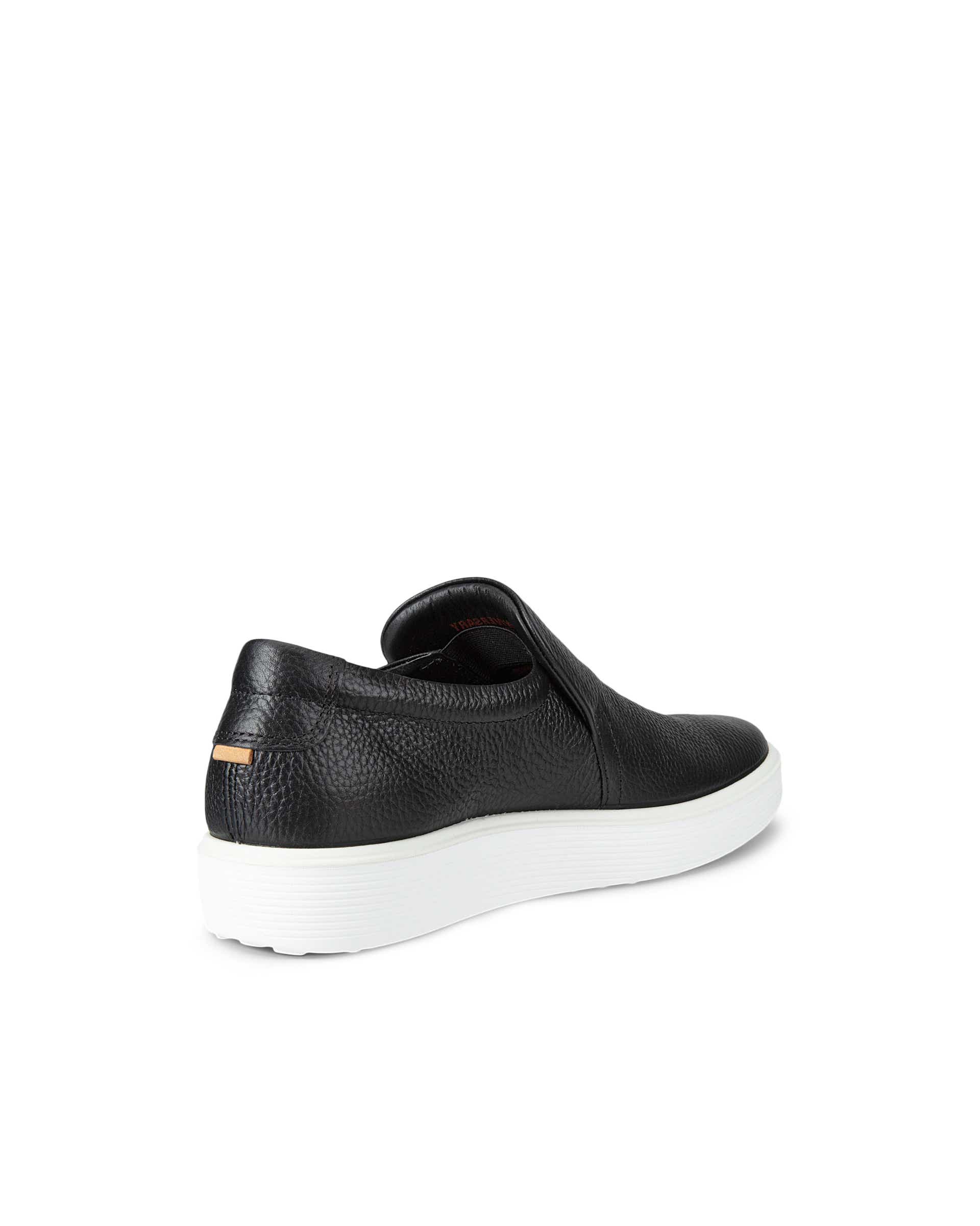 ECCO Soft 60 ウィメンズ レザースリッポンスニーカー - 黒 - Back