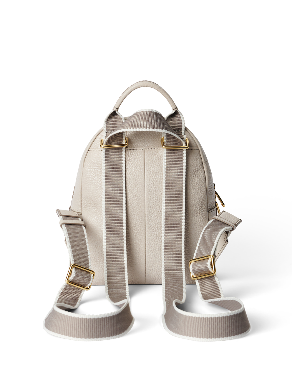 ECCO® Round Pack S Pebbled Leather Backpack - Beige - Back