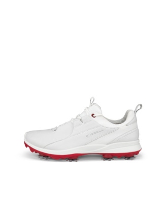 Women's ECCO® Golf Biom Tour Leather Waterproof Spikes Golf Shoe - White - Outside