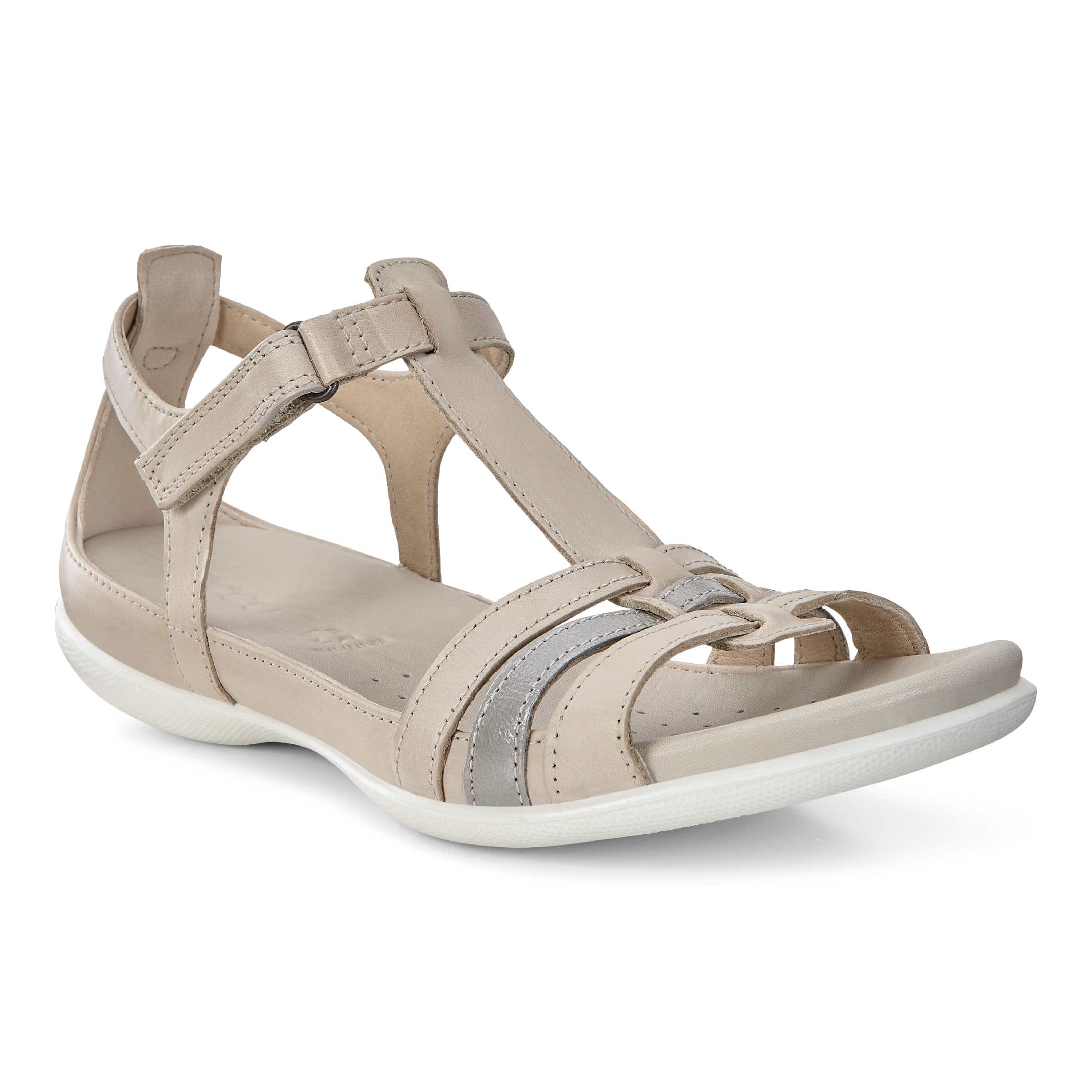 ECCO Flash T-strap Sandals - Grey - Main
