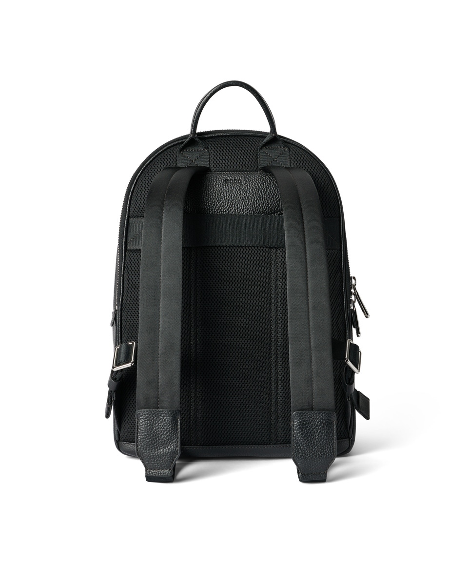 Leather backpack black mens on sale