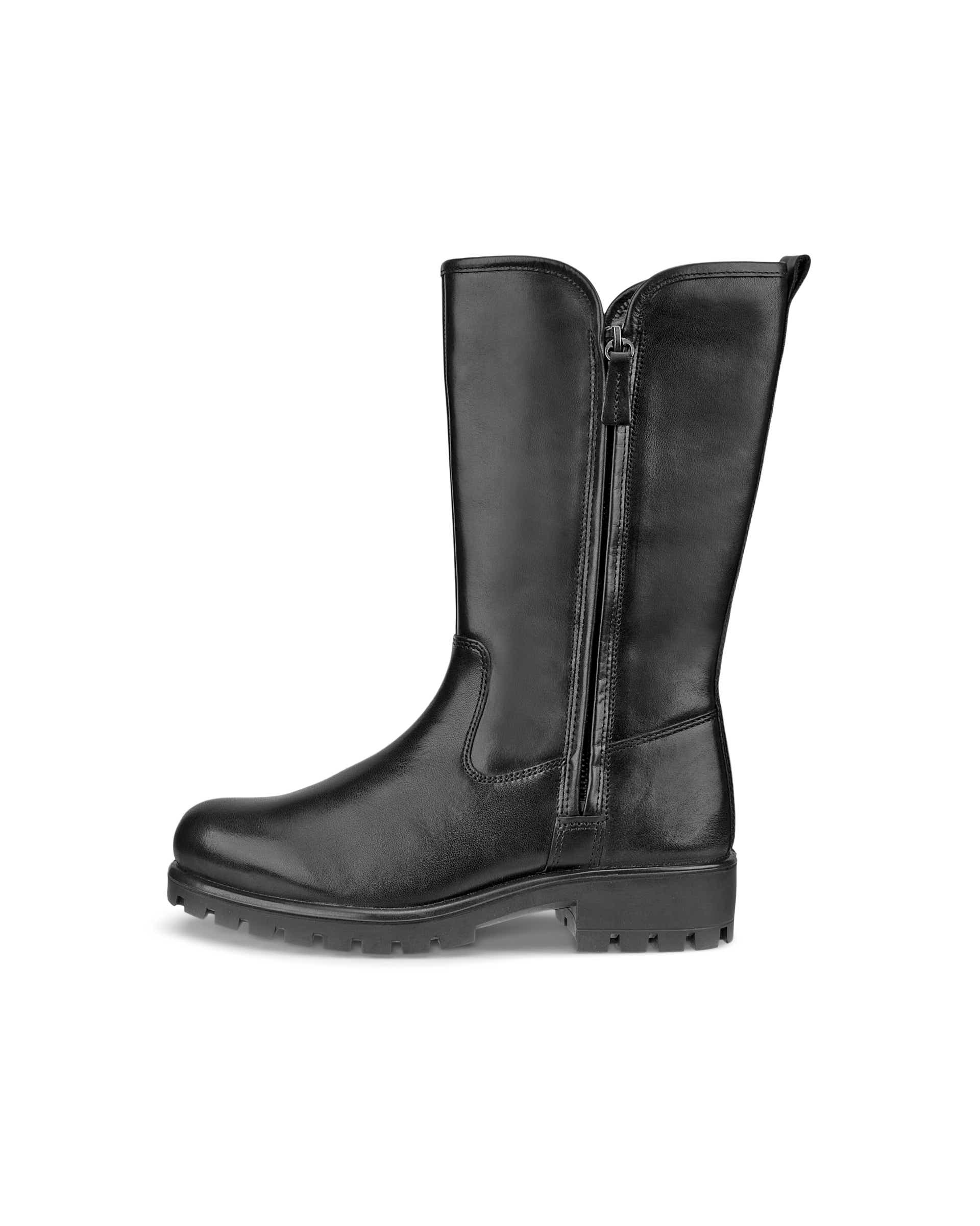 ECCO Modtray ウィメンズ レザーハイカットブーツ - ブラック - Outside