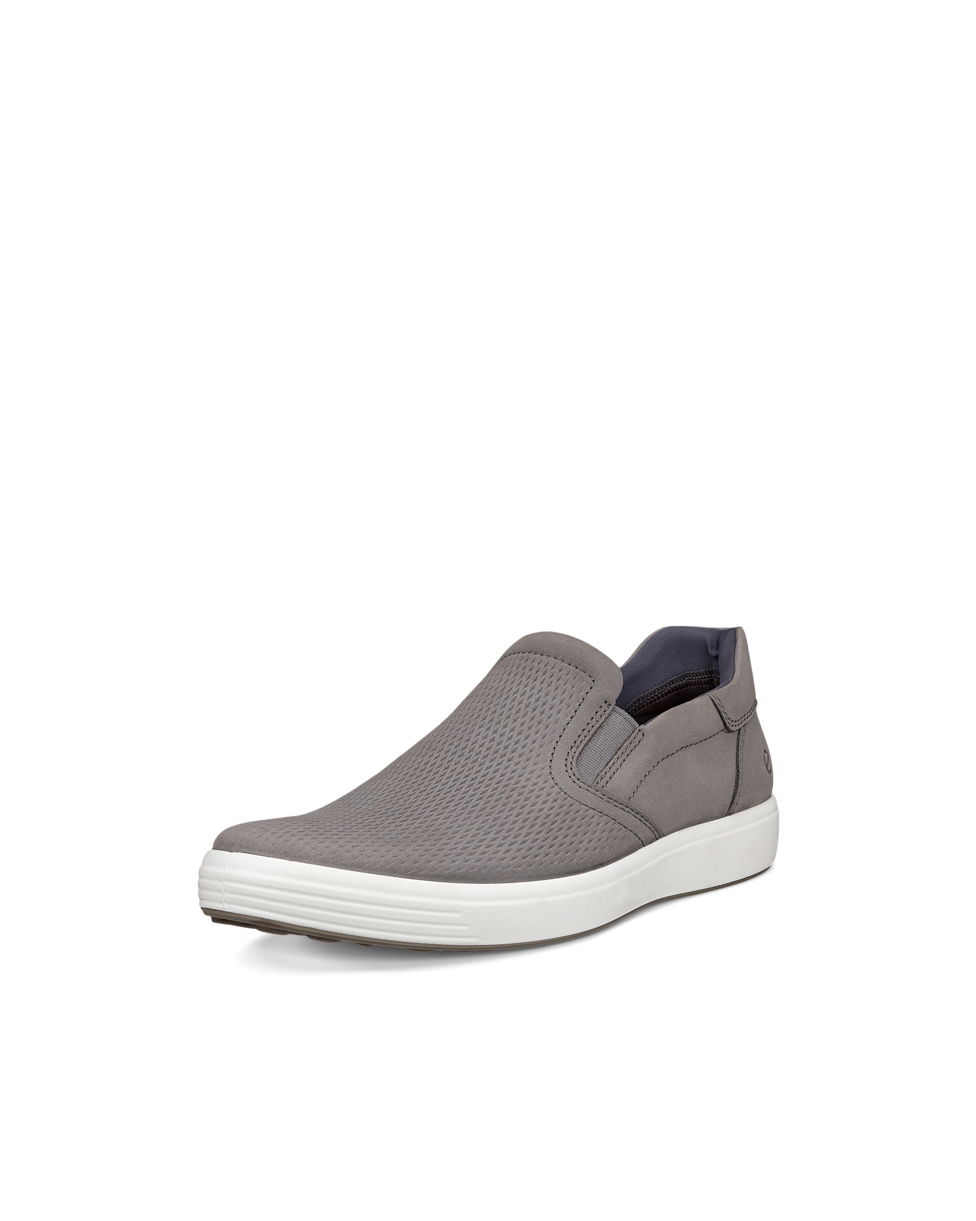 Men's ECCO® Soft 7 Nubuck Slip-On - Grey - Main