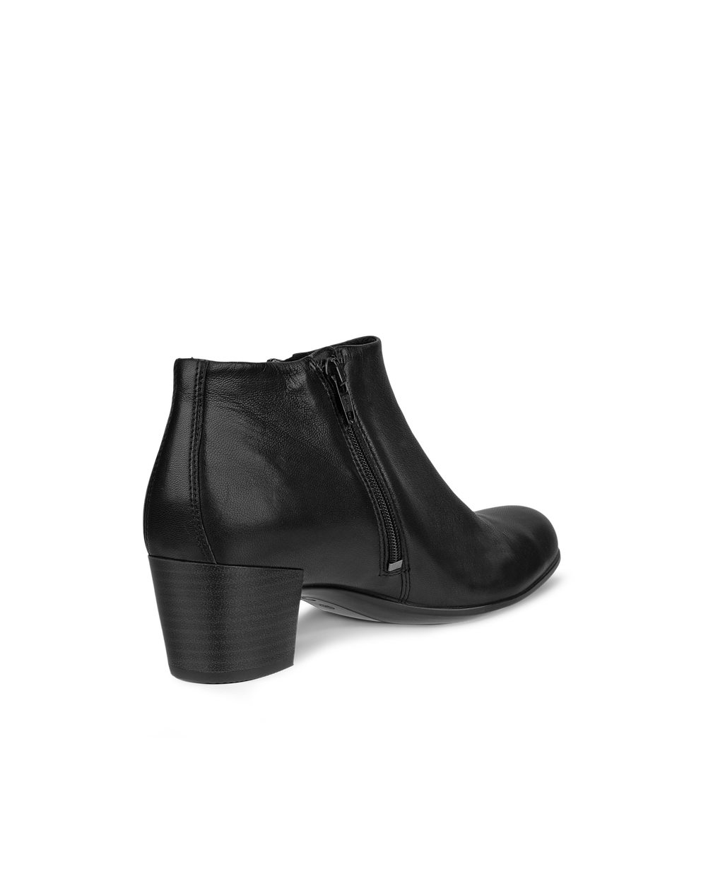 Women's ECCO® Shape 35 Leather Zippered Ankle Boot - Black - Back