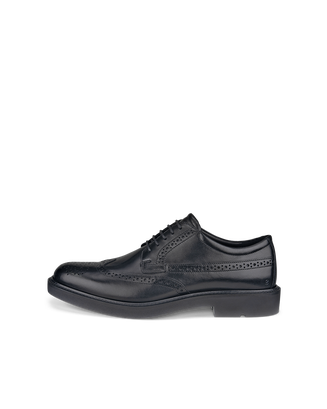 Men's ECCO® Metropole London Leather Brogue Shoe - Black - Outside