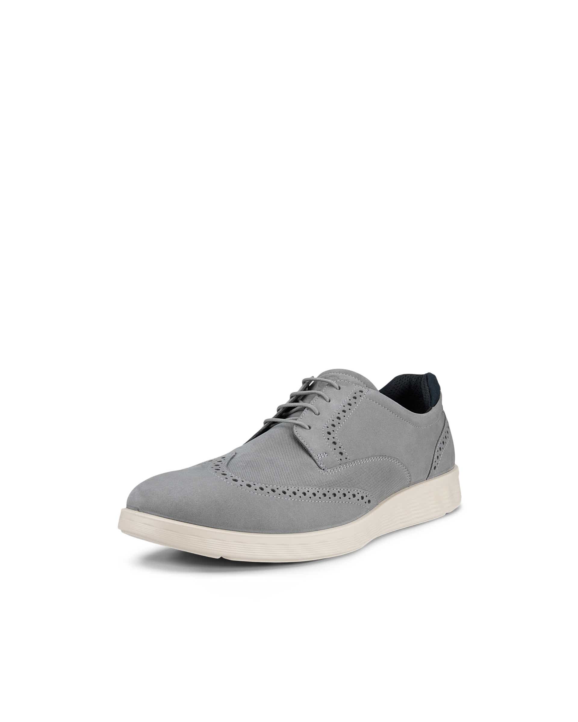 Men's ECCO® S Lite Hybrid Nubuck Brogue Shoe - Grey - Main