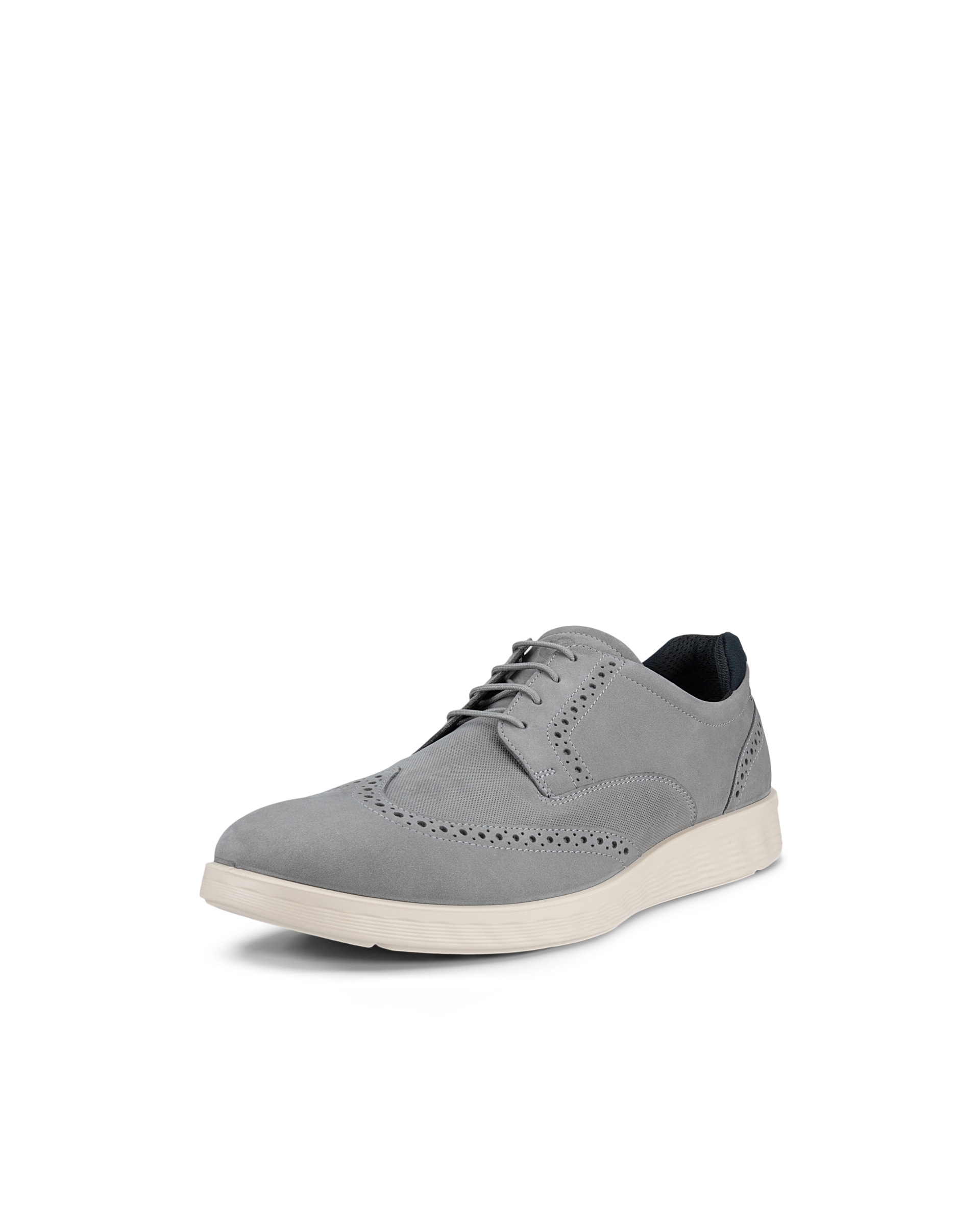 Men's ECCO® S Lite Hybrid Nubuck Brogue Shoe - Grey - Main