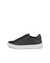 Women's ECCO® Street Tray Leather Sneaker - Black - Outside