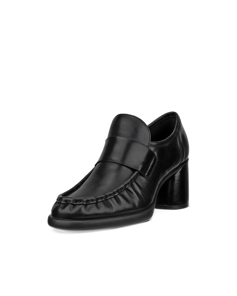 Mocasines de piel con tacón cuadrado ECCO® Sculpted LX 55 para mujer - Negro - Main