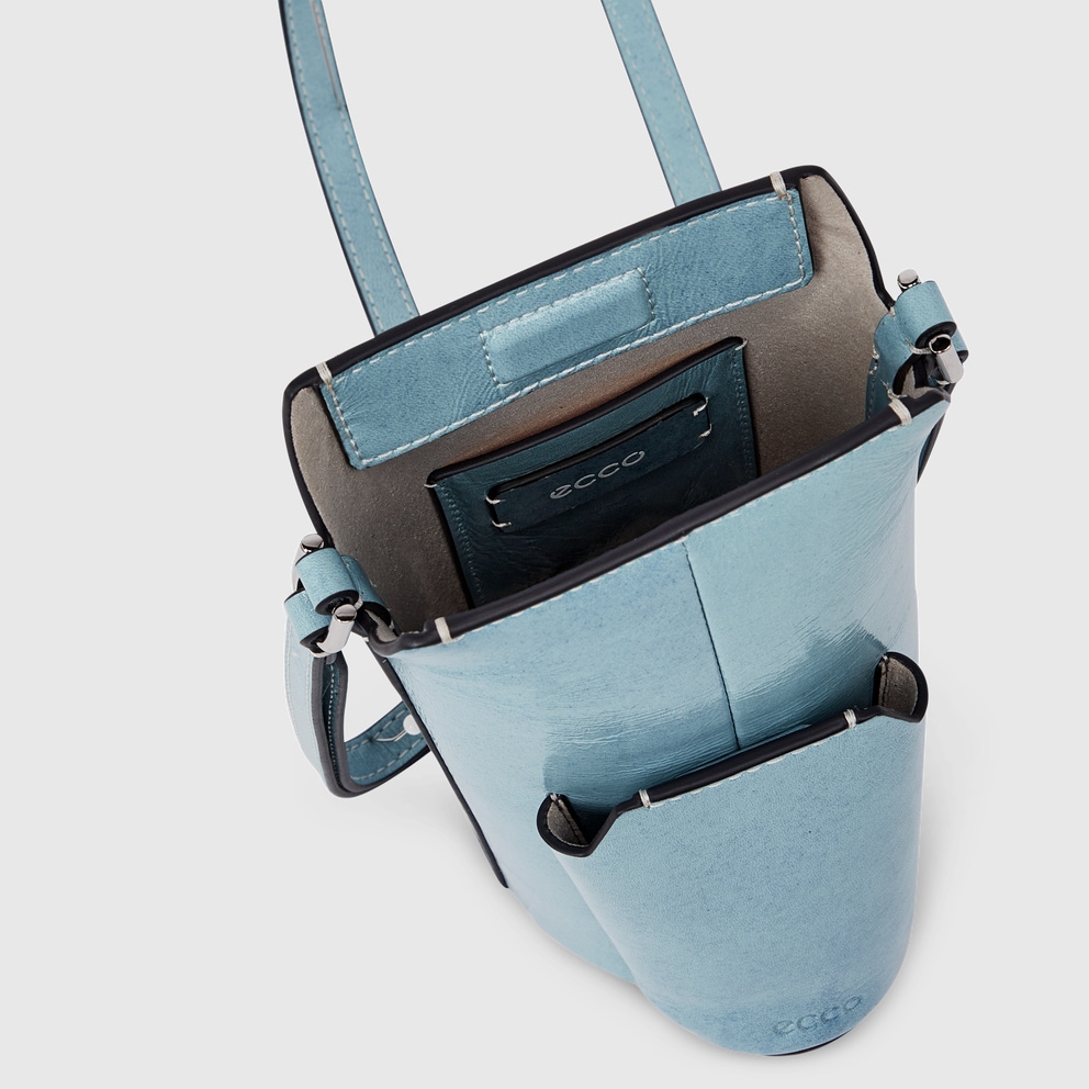 ECCO® Pot Double Indigo Leather Crossbody Bag - Blue - Inside