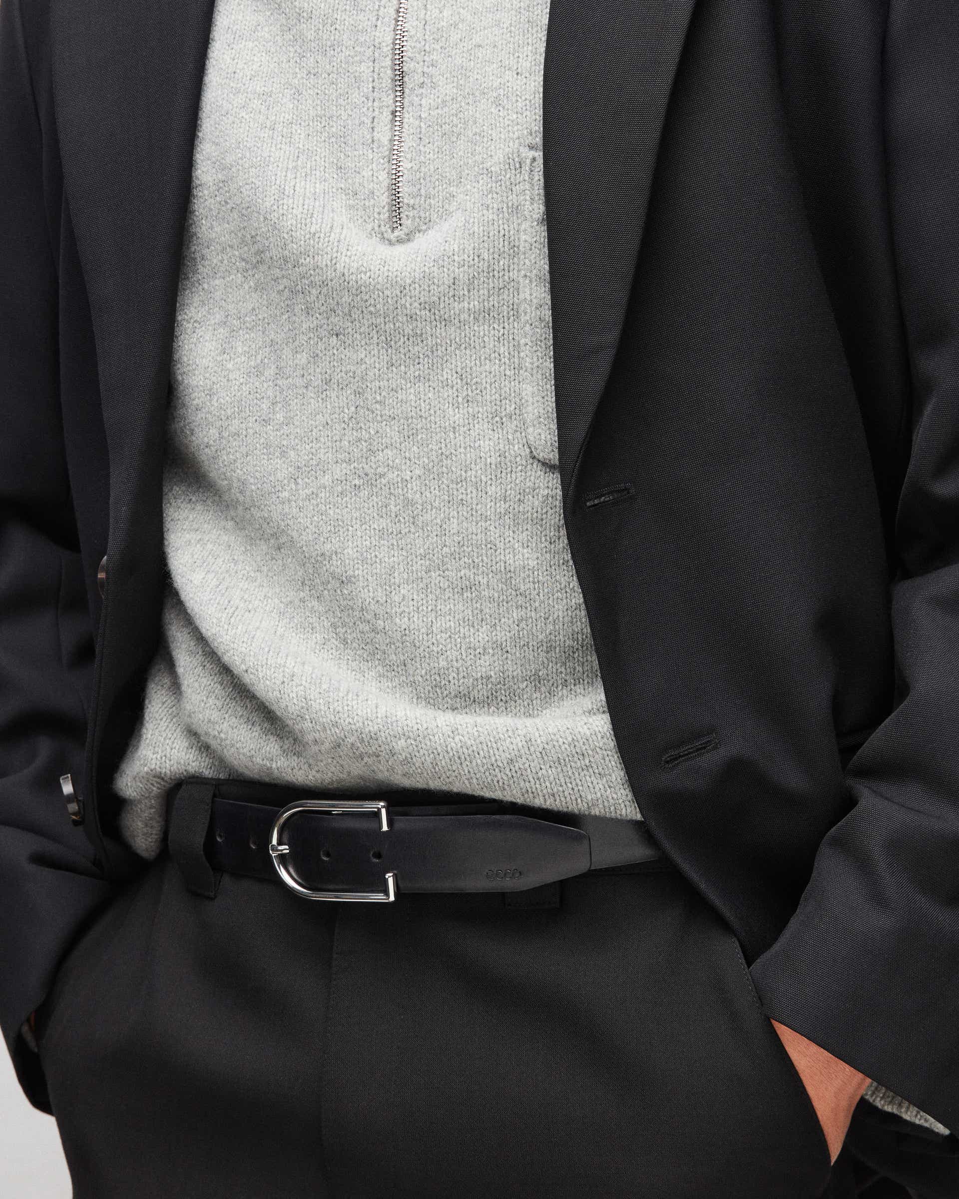 ECCO Belts Formal Reverse メンズ リバーシブルレザーベルト - ブラック - Lifestyle image-1