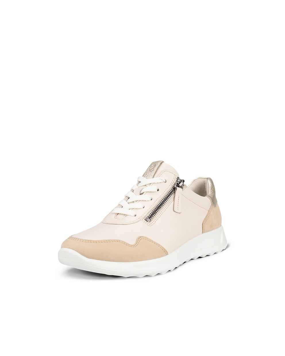 Women's ECCO® Flexure Runner Leather Sneaker - Beige - Main