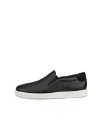 Men's ECCO® Street Lite Leather Slip-On Sneaker - Black - Outside