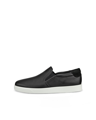 Men's ECCO® Street Lite Leather Slip-On Sneaker - Black - Outside