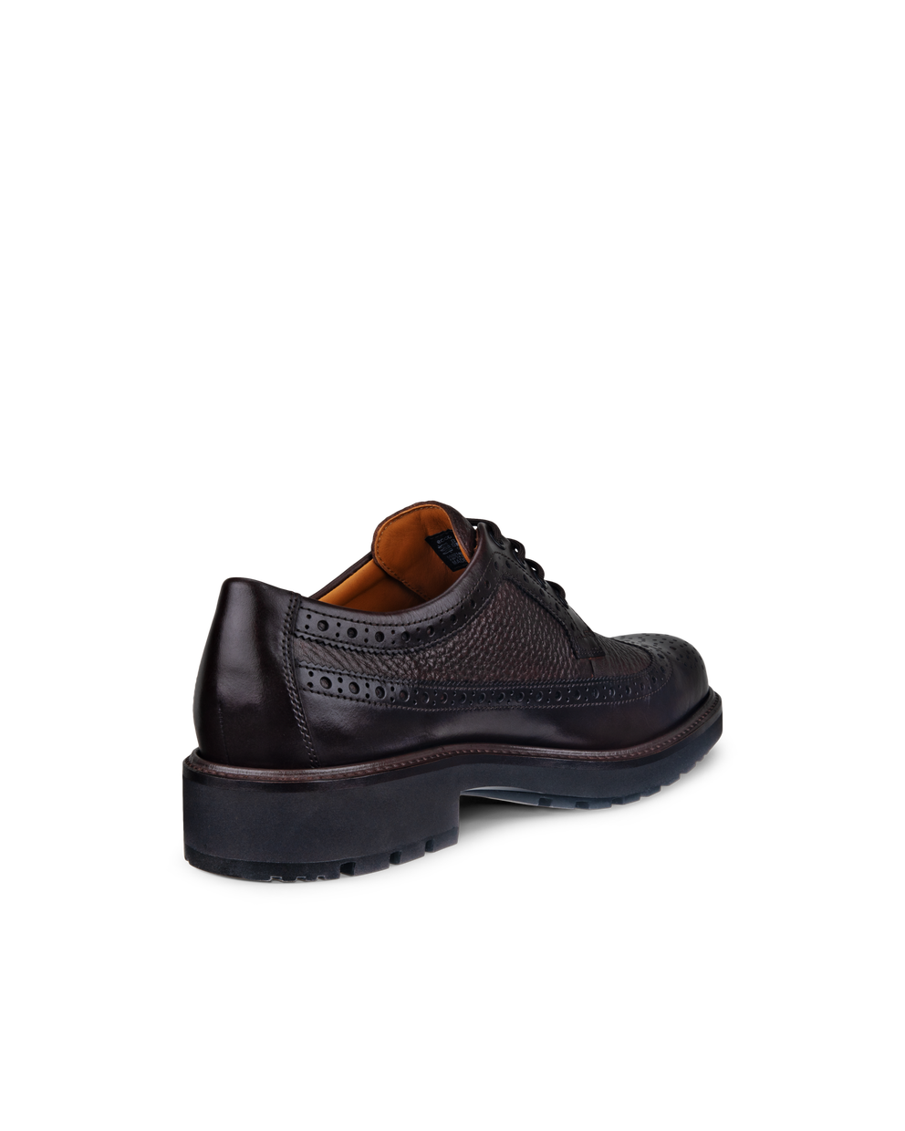 Men's ECCO® Metropole Oslo Leather Brogue Shoe - Brown - Back