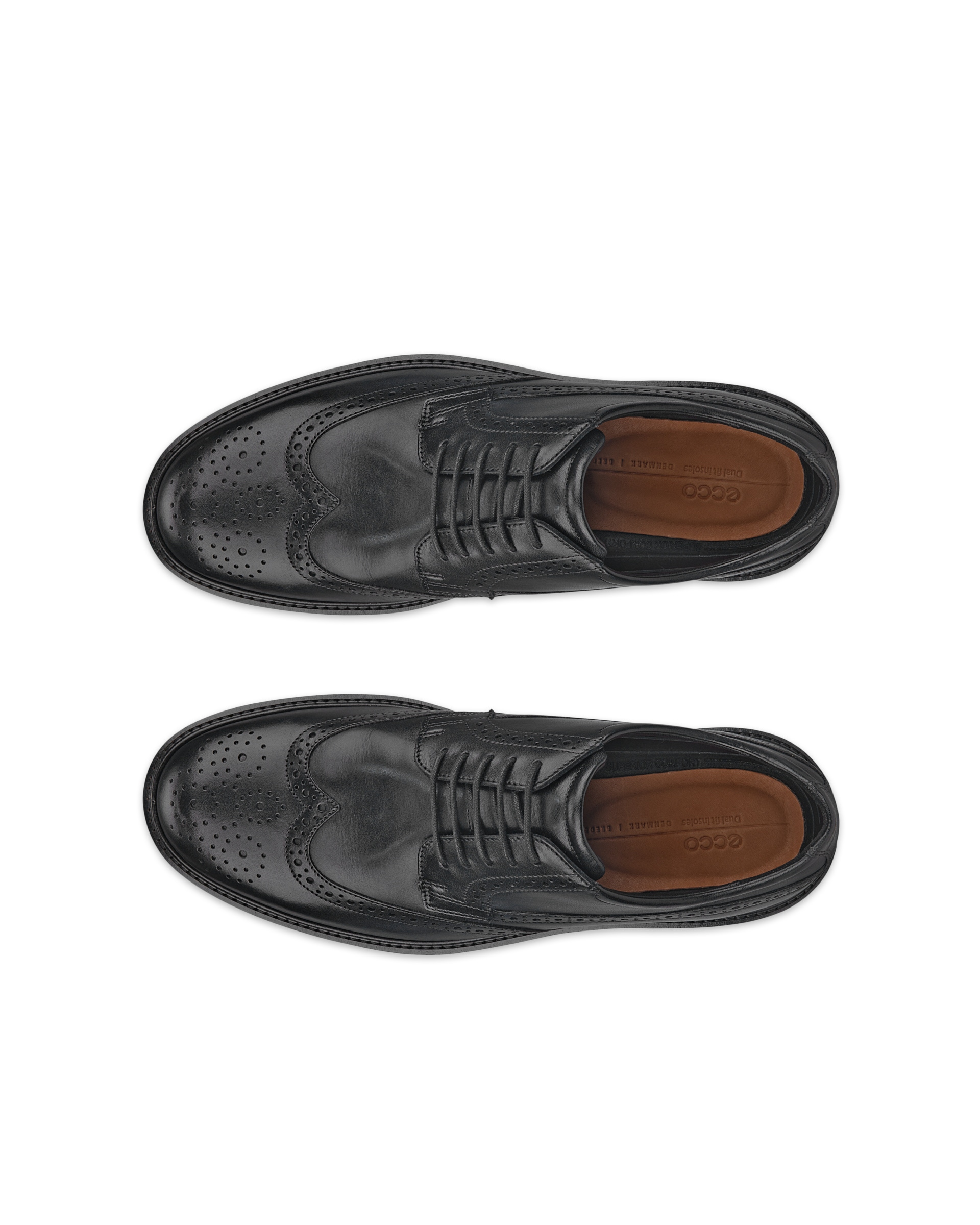 Zapatos brogue de piel ECCO® Metropole London para hombre - Negro - Top left pair