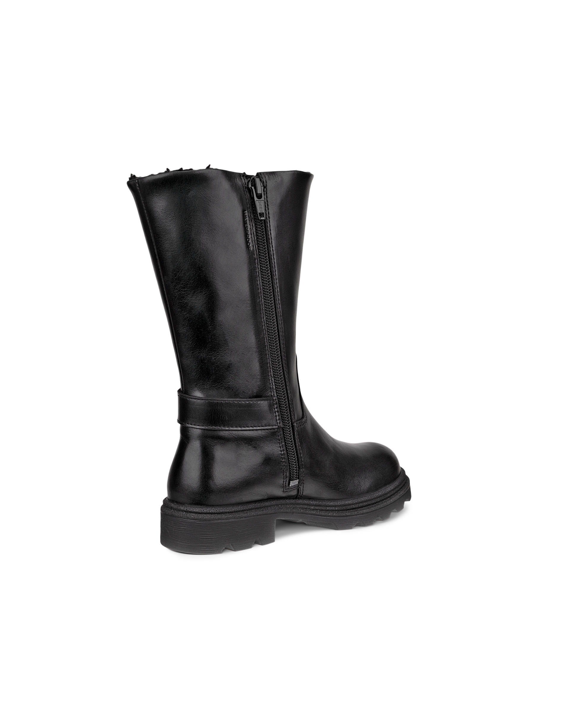 Botas de caña alta impermeable de piel ECCO® Grainer para niño/a - Negro - Back