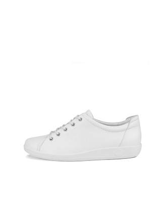 ECCO Soft 2.0 Women's Tie Lace-up Shoes - White - Outside