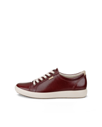 Women's ECCO® Soft 7 Leather Sneaker - Brown - Outside