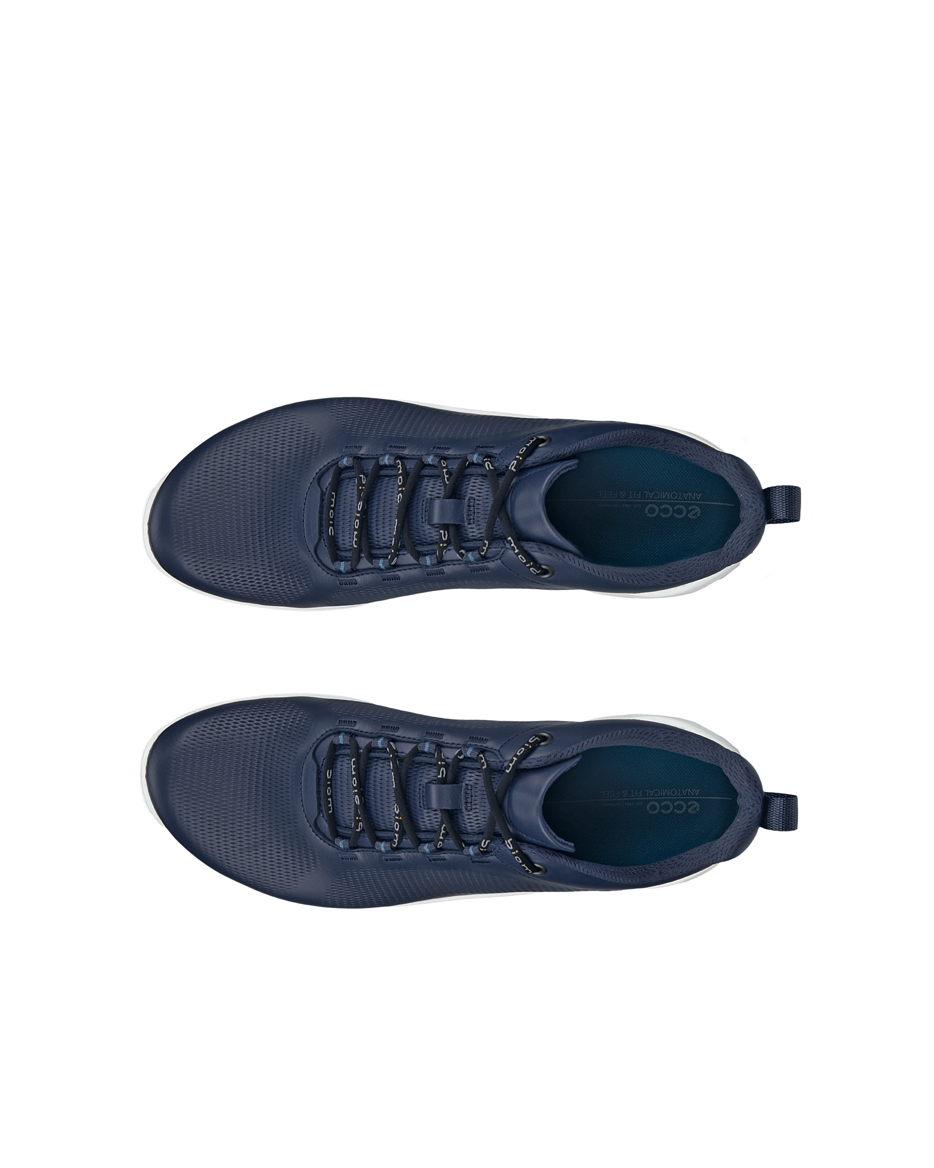 Men's ECCO® Biom Fjuel Leather Outdoor Shoe - Blue - Top left pair